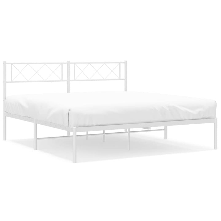 sengeramme med sengegavl 140x200 cm metal hvid