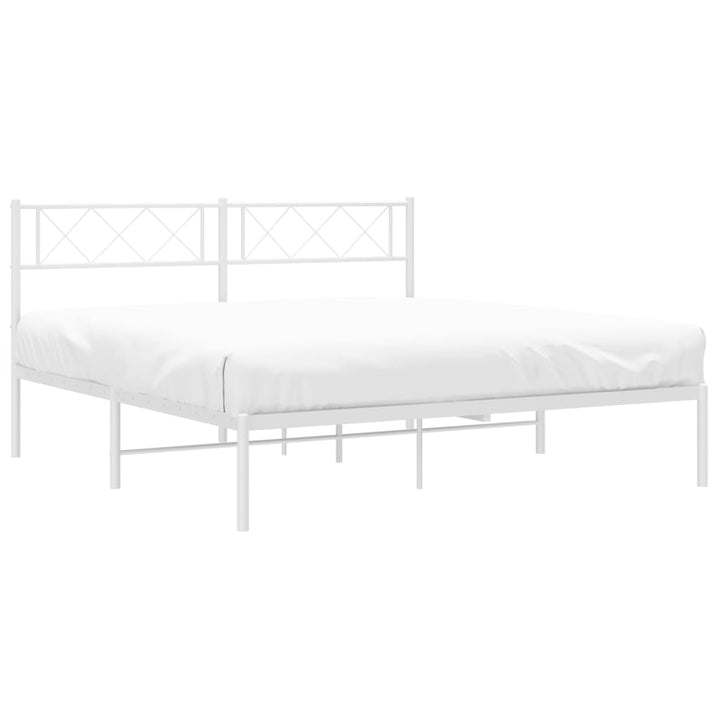sengeramme med sengegavl 140x200 cm metal hvid