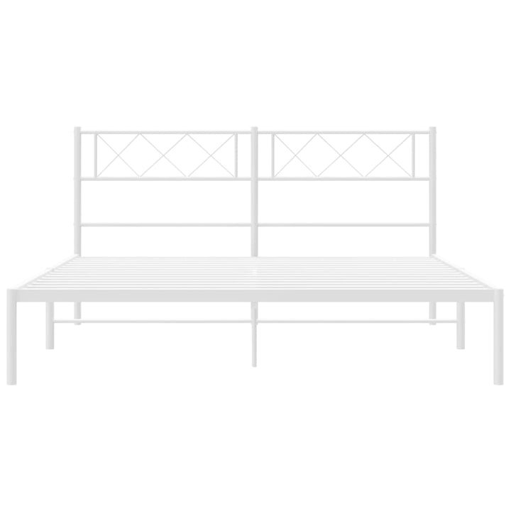 sengeramme med sengegavl 140x200 cm metal hvid