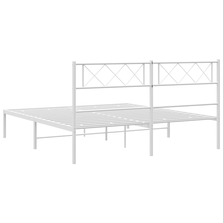 sengeramme med sengegavl 140x200 cm metal hvid