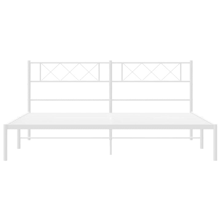 sengeramme med sengegavl 160x200 cm metal hvid
