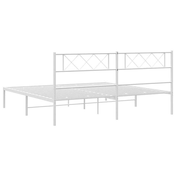 sengeramme med sengegavl 160x200 cm metal hvid