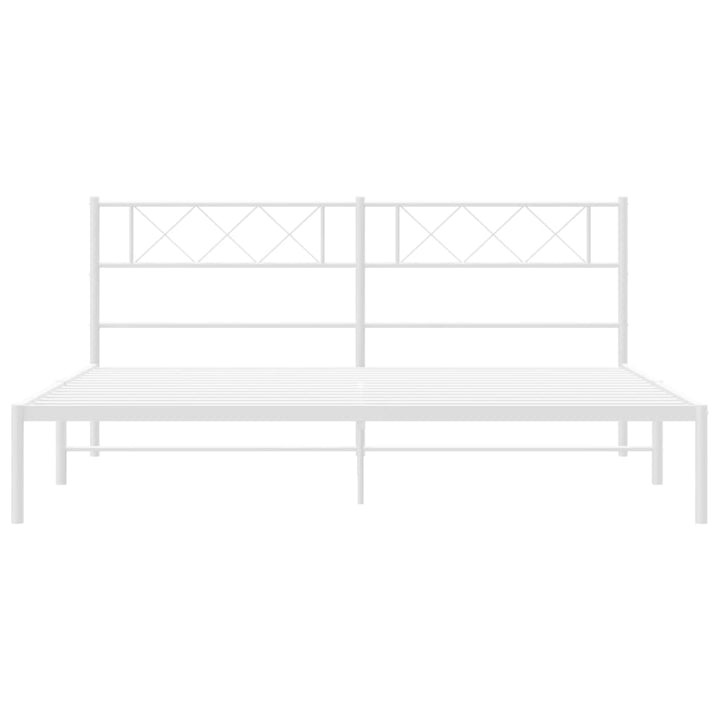 sengeramme med sengegavl 180x200 cm metal hvid