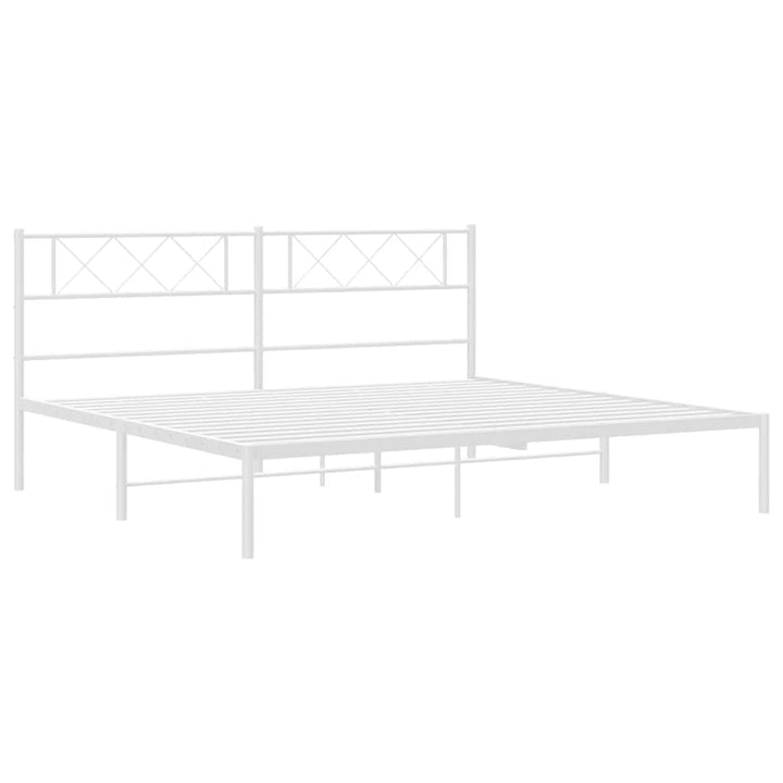 sengeramme med sengegavl 183x213 cm metal hvid