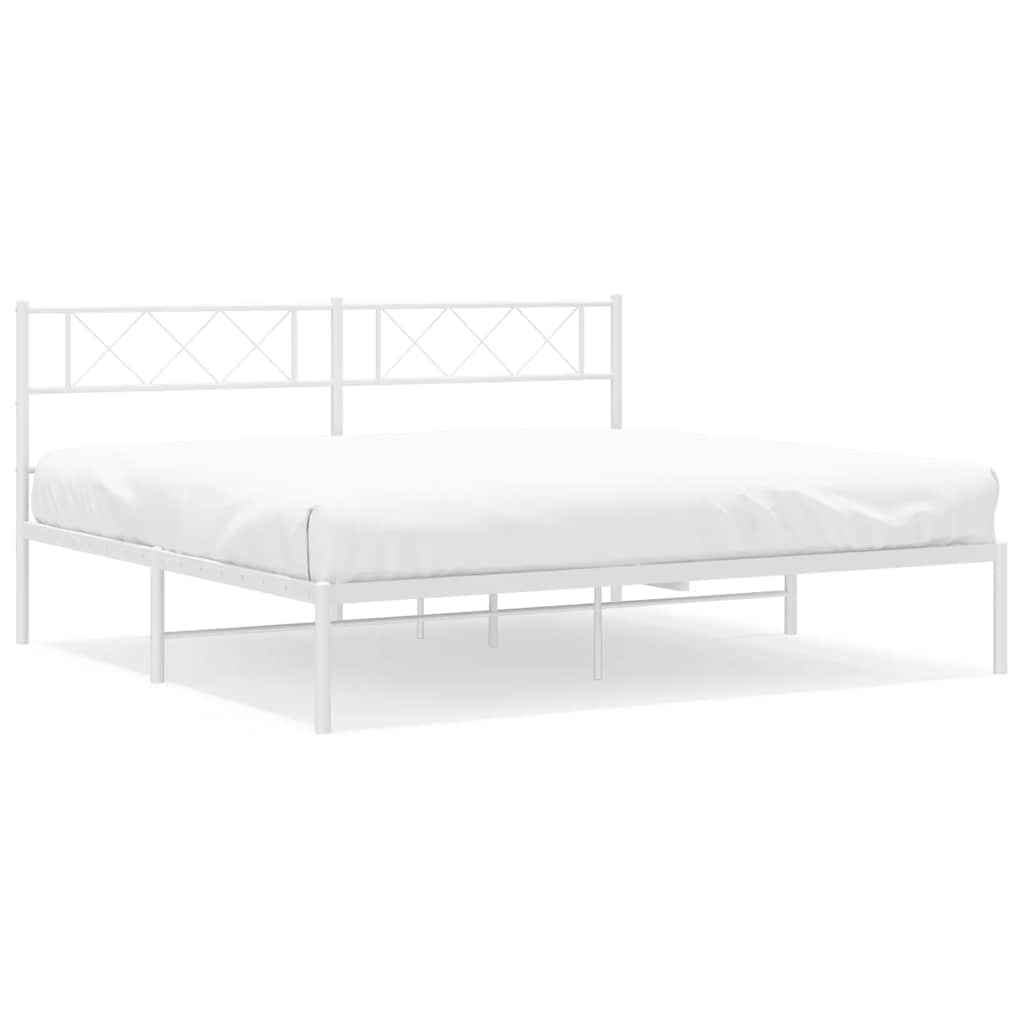 sengeramme med sengegavl 193x203 cm metal hvid