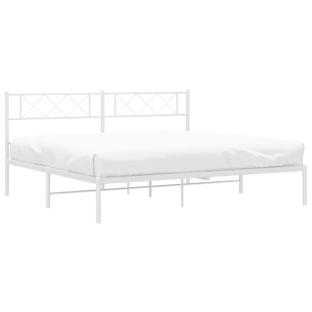 sengeramme med sengegavl 193x203 cm metal hvid