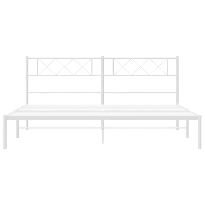 sengeramme med sengegavl 193x203 cm metal hvid