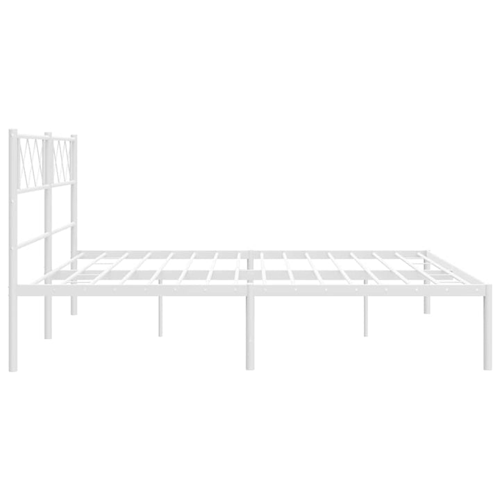 sengeramme med sengegavl 193x203 cm metal hvid
