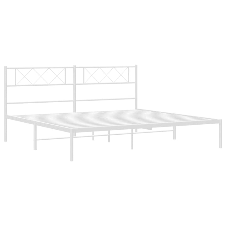 sengeramme med sengegavl 200x200 cm metal hvid