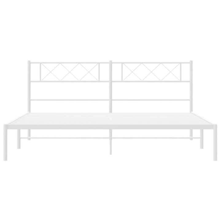 sengeramme med sengegavl 200x200 cm metal hvid
