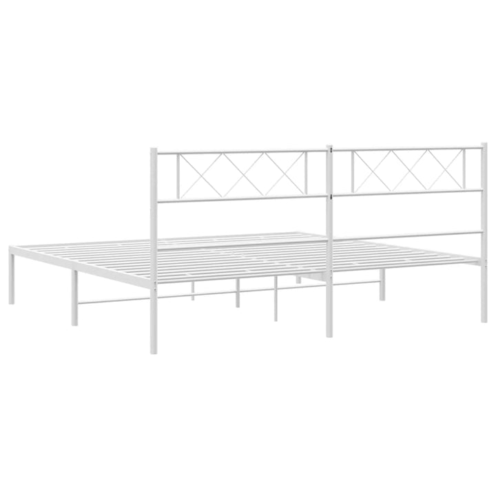 sengeramme med sengegavl 200x200 cm metal hvid