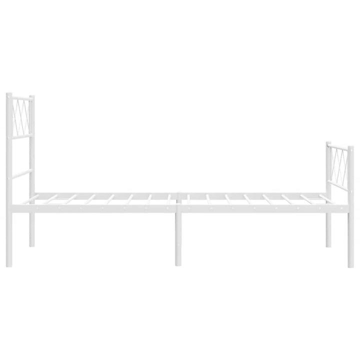 sengeramme med sengegavl og fodgærde 100x190 cm metal hvid