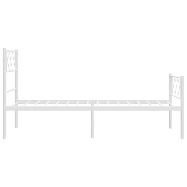 sengeramme med sengegavl og fodgærde 107x203 cm metal hvid