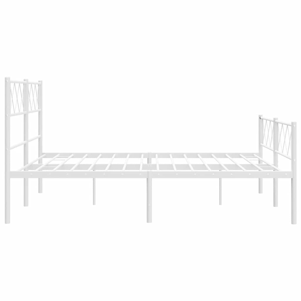 sengeramme med sengegavl og fodgærde 135x190 cm metal hvid