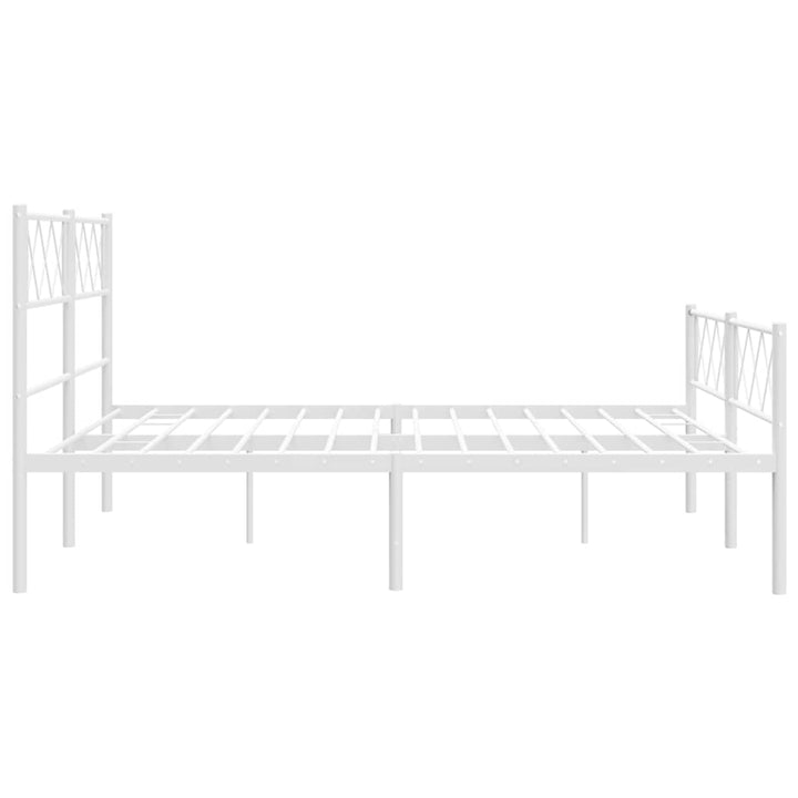 sengeramme med sengegavl og fodgærde 150x200 cm metal hvid