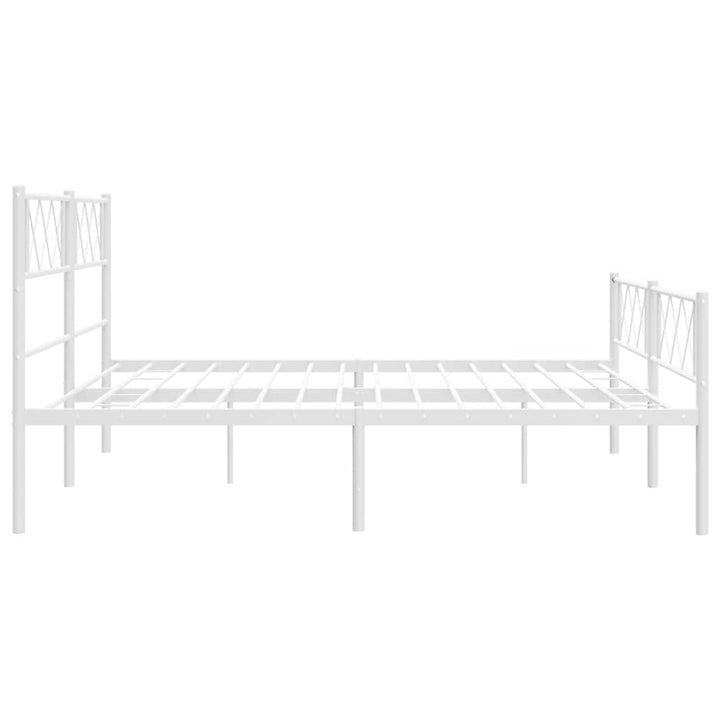 sengeramme med sengegavl og fodgærde 193x203 cm metal hvid