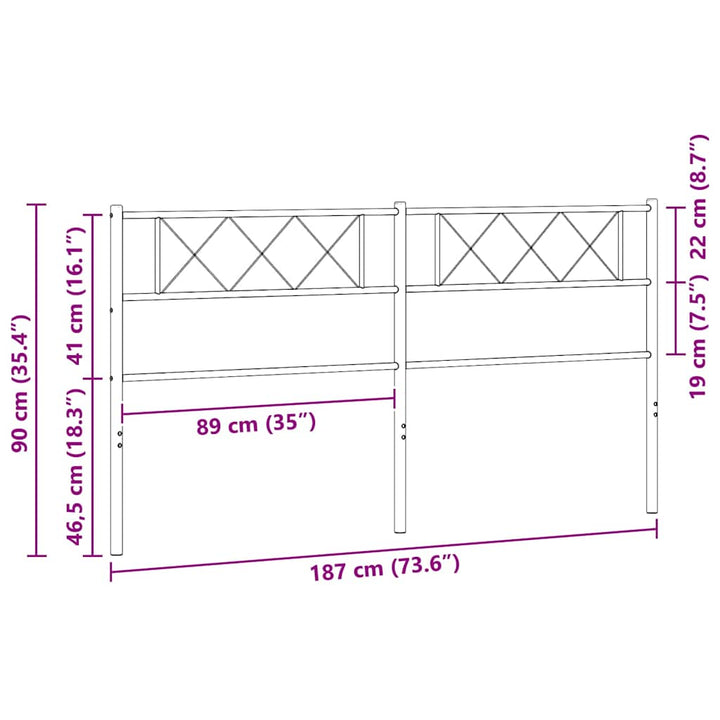udskiftningsgavl 180 cm metal hvid