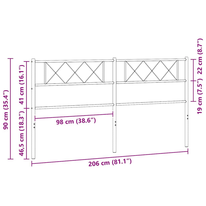 udskiftningsgavl 200 cm metal hvid