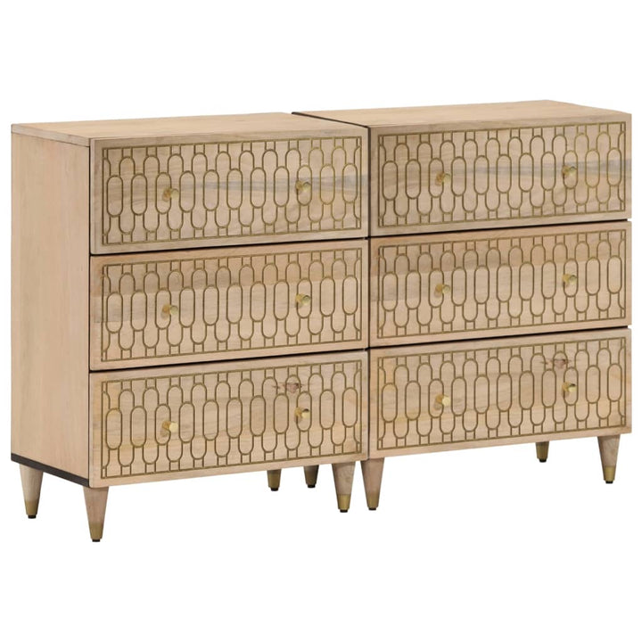 kommoder 2 stk. 60x33x75 cm massivt mangotræ