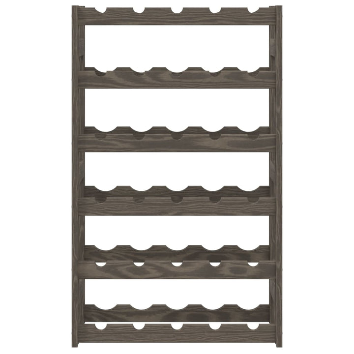 vinreol til 30 flasker massivt fyrretræ grå