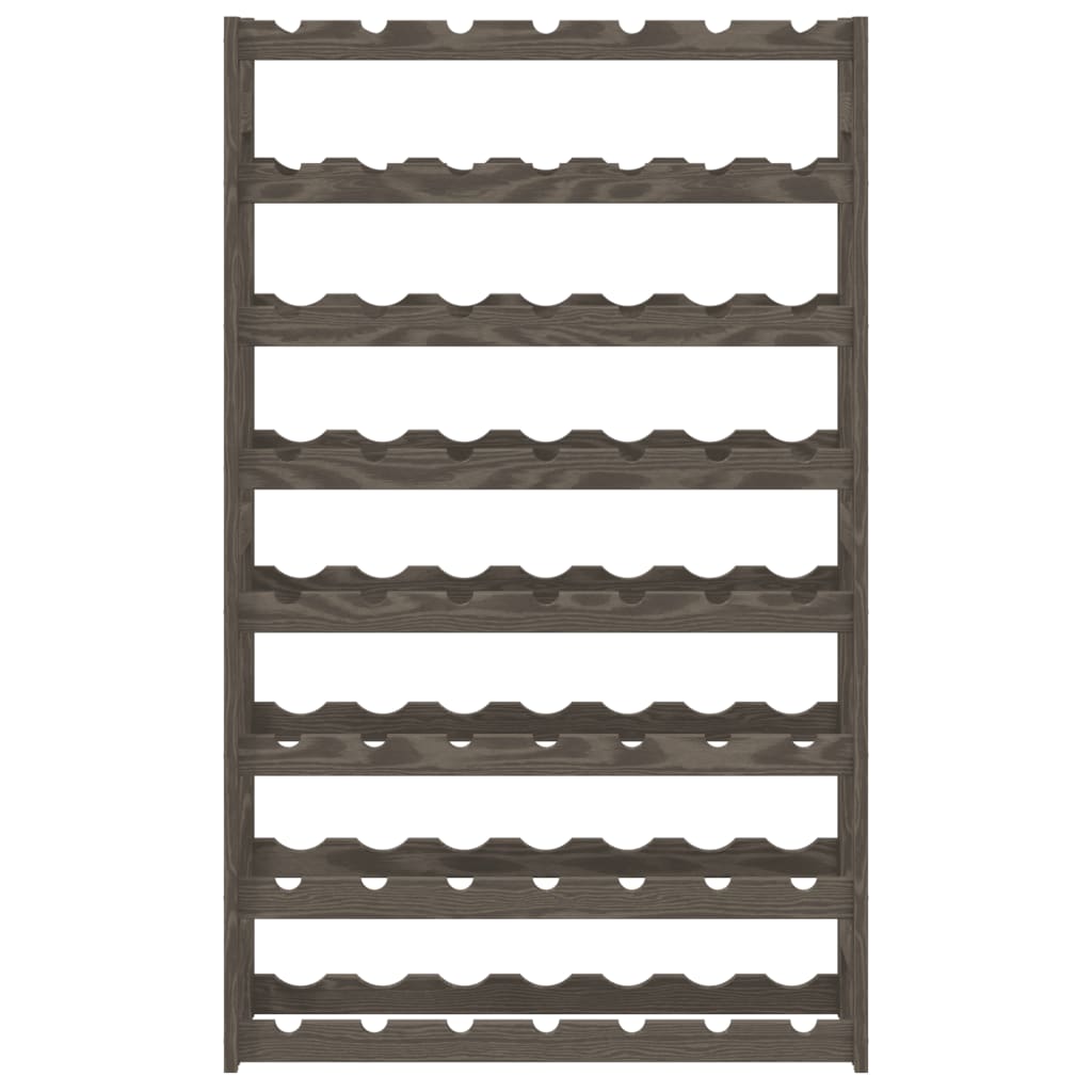 vinreol til 56 flasker massivt fyrretræ grå