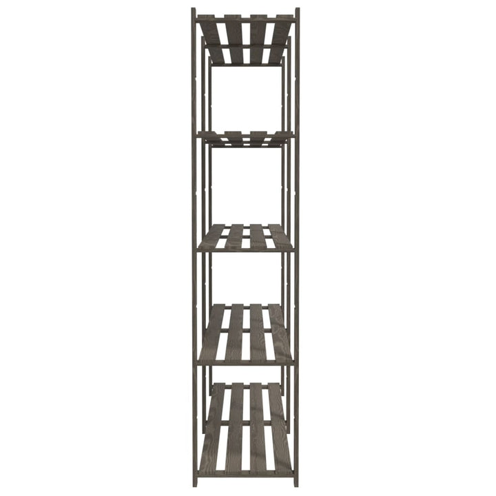 opbevaringsreol 5 hylder 70x38x170 cm massivt fyrretræ grå