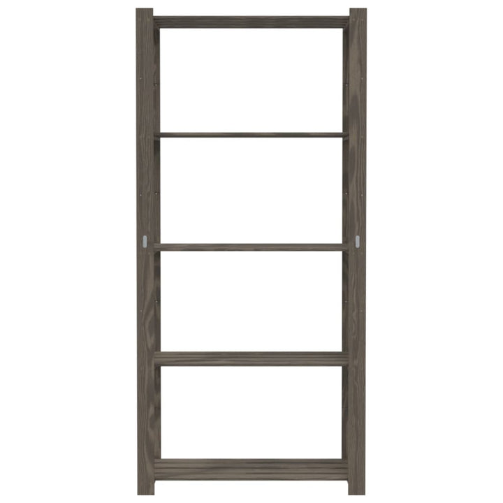 opbevaringsreol 5 hylder 80x38x170 cm massivt fyrretræ grå