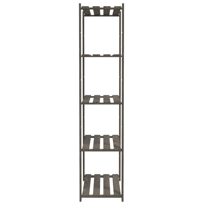opbevaringsreol 5 hylder 80x38x170 cm massivt fyrretræ grå