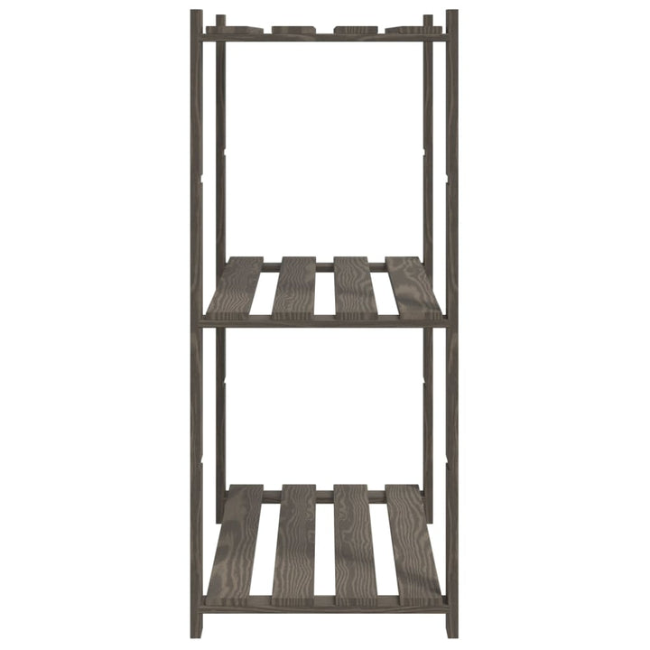 opbevaringsreol 3 hylder 80x38x90 cm massivt fyrretræ grå