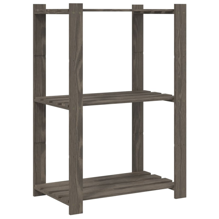 opbevaringsreol 3 hylder 60x38x90 cm massivt fyrretræ grå
