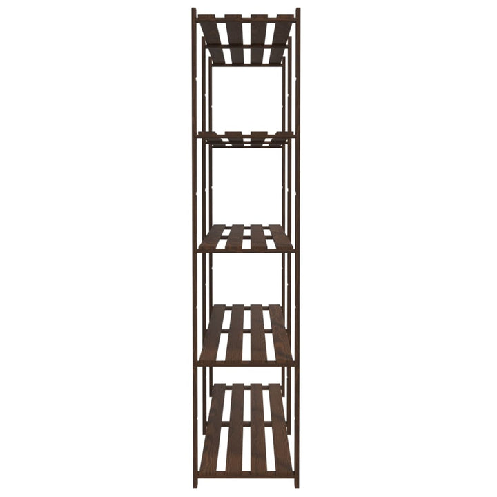 opbevaringsreol 5 hylder 170x38x170 cm massivt fyrretræ brun