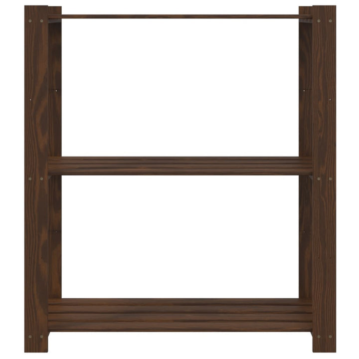 opbevaringsreol 3 hylder 80x38x90 cm massivt fyrretræ brun