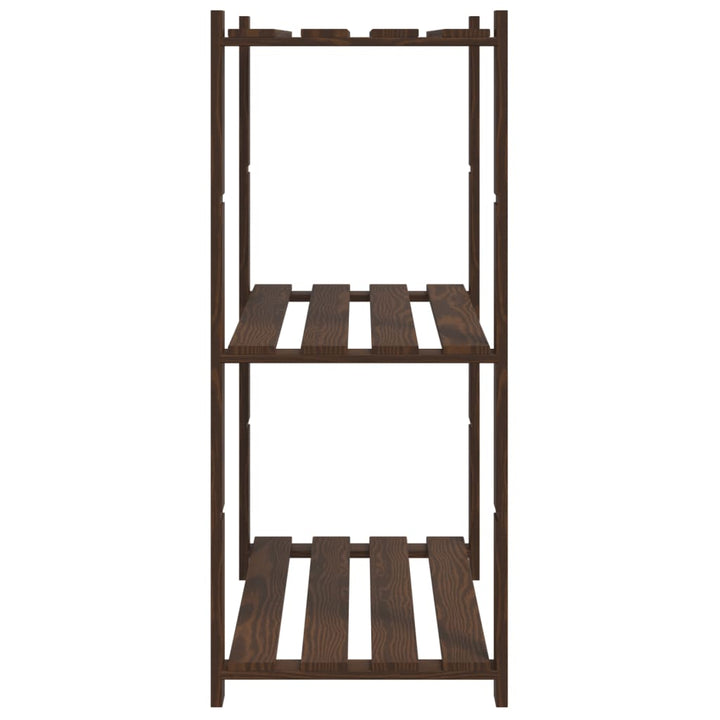 opbevaringsreol 3 hylder 80x38x90 cm massivt fyrretræ brun