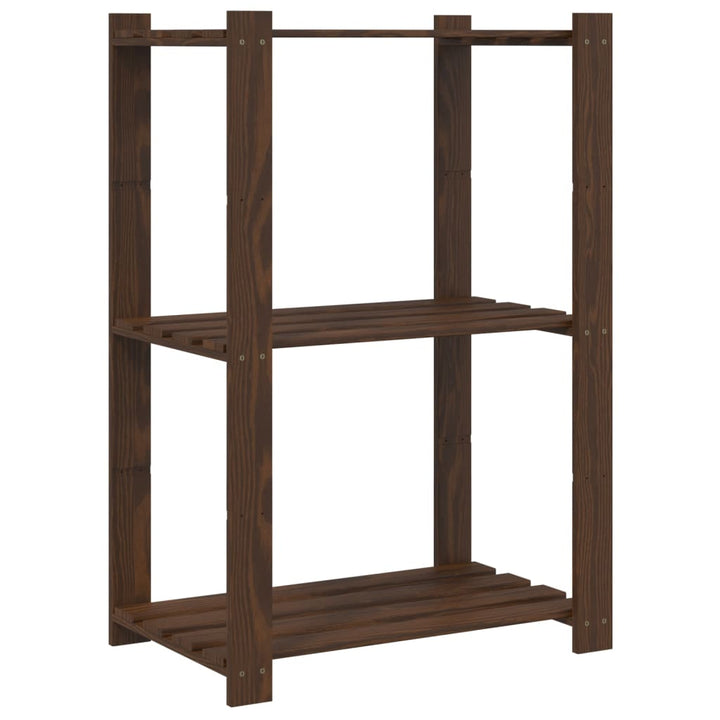 opbevaringsreol 3 hylder 60x38x90 cm massivt fyrretræ brun