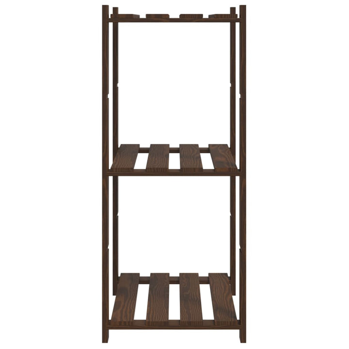 opbevaringsreol 3 hylder 60x38x90 cm massivt fyrretræ brun