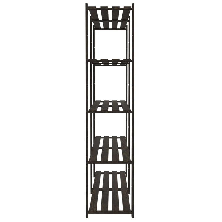 opbevaringsreol 5 hylder 170x38x170 cm massivt fyrretræ sort