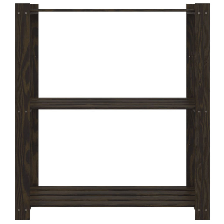 opbevaringsreol 3 hylder 80x38x90 cm massivt fyrretræ sort