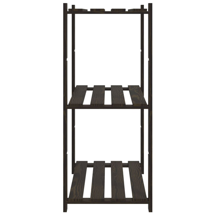 opbevaringsreol 3 hylder 80x38x90 cm massivt fyrretræ sort