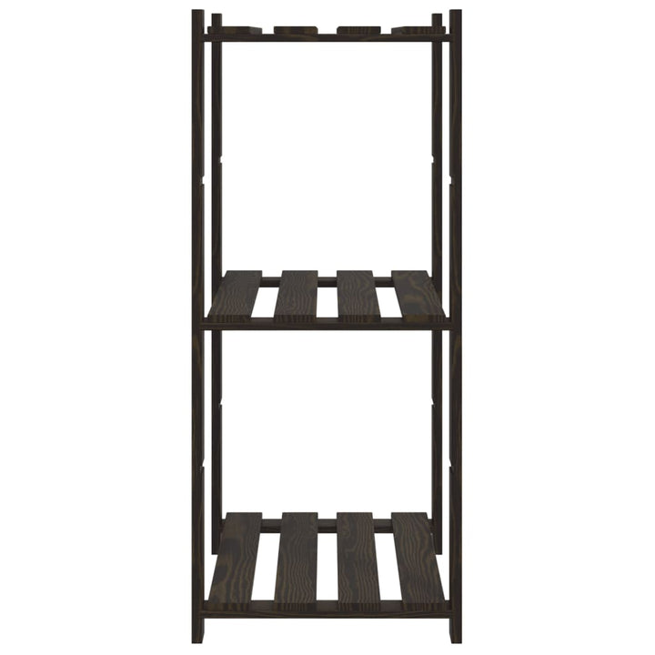 opbevaringsreol 3 hylder 60x38x90 cm massivt fyrretræ sort