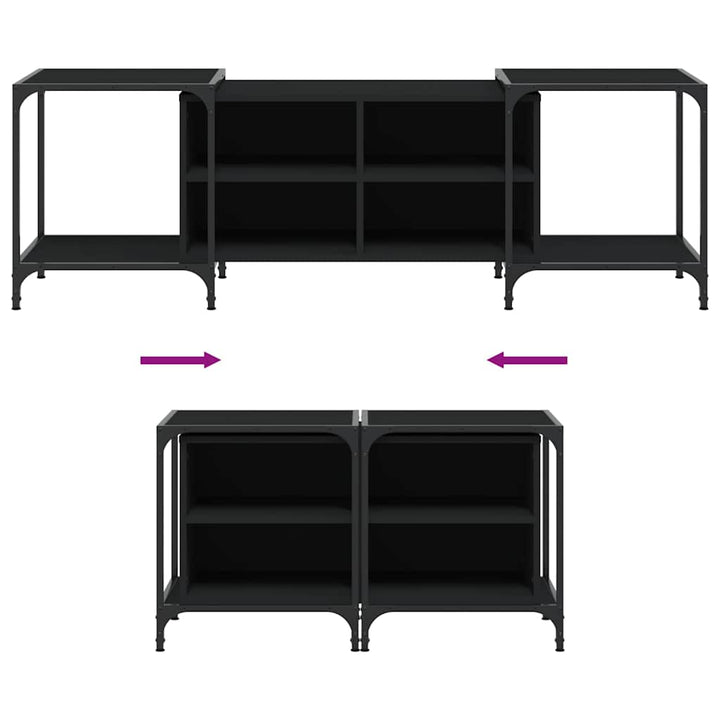 tv-bord 153x37x50 cm konstrueret træ sort
