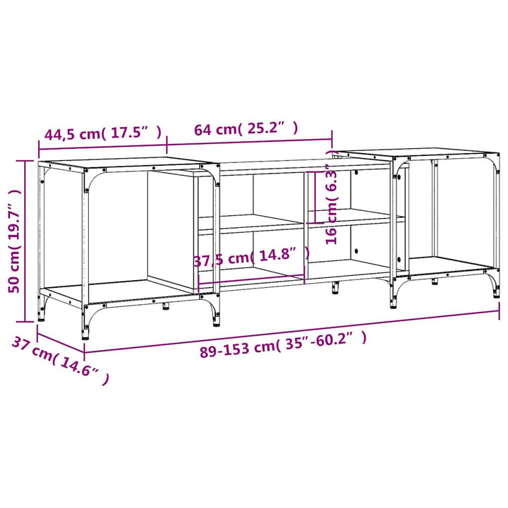 tv-bord 153x37x50 cm konstrueret træ sonoma-eg