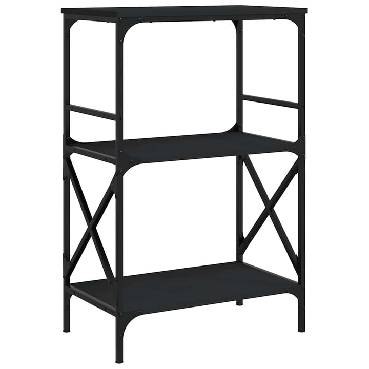 bogreol med 3 hylder 59x35x90,5 cm konstrueret træ sort