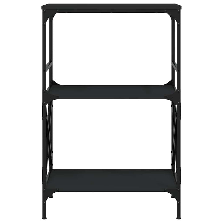 bogreol med 3 hylder 59x35x90,5 cm konstrueret træ sort