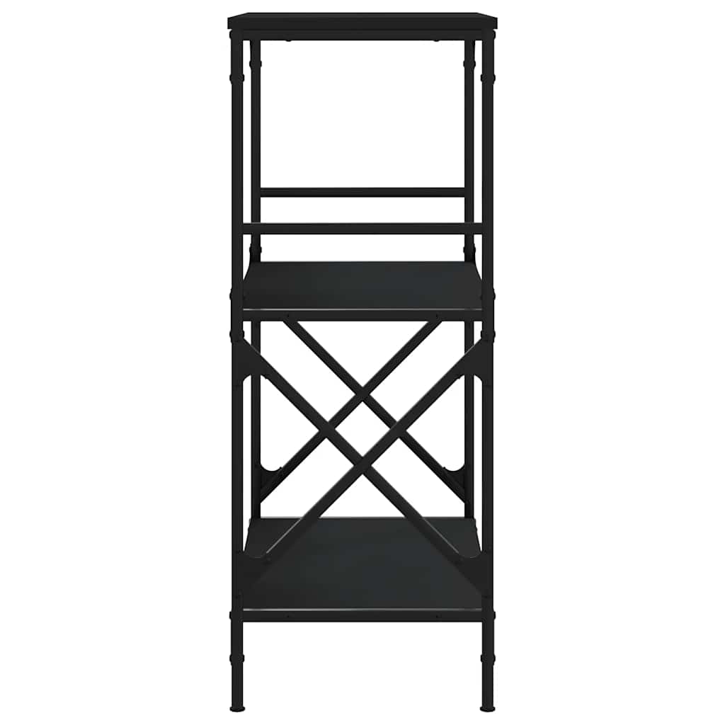 bogreol med 3 hylder 59x35x90,5 cm konstrueret træ sort