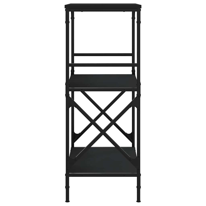 bogreol med 3 hylder 59x35x90,5 cm konstrueret træ sort