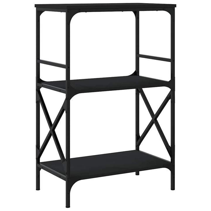 bogreol med 3 hylder 59x35x90,5 cm konstrueret træ sort