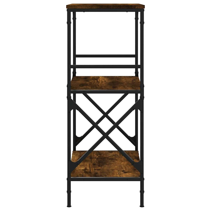 bogreol med 3 hylder 59x35x90,5 cm konstrueret træ røget eg