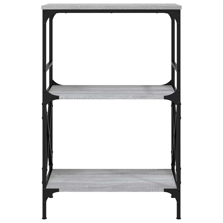 bogreol 4 hylder 59x35x90,5 cm konstrueret træ grå sonoma-eg