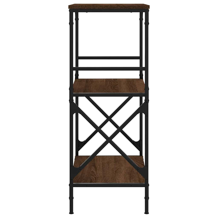 bogreol med 3 hylder 59x35x90,5 cm konstrueret træ brun eg