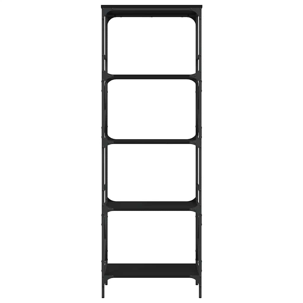 bogreol med 5 hylder 59x35x171 cm konstrueret træ sort